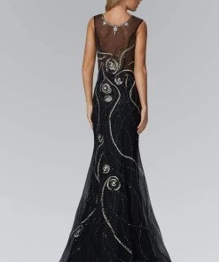 Elizabeth K - GL2149 Illusion Jewel Swirl Motif Embroidered Gown 9 Elizabeth K - GL2149 Illusion Jewel Swirl Motif Embroidered Gown
