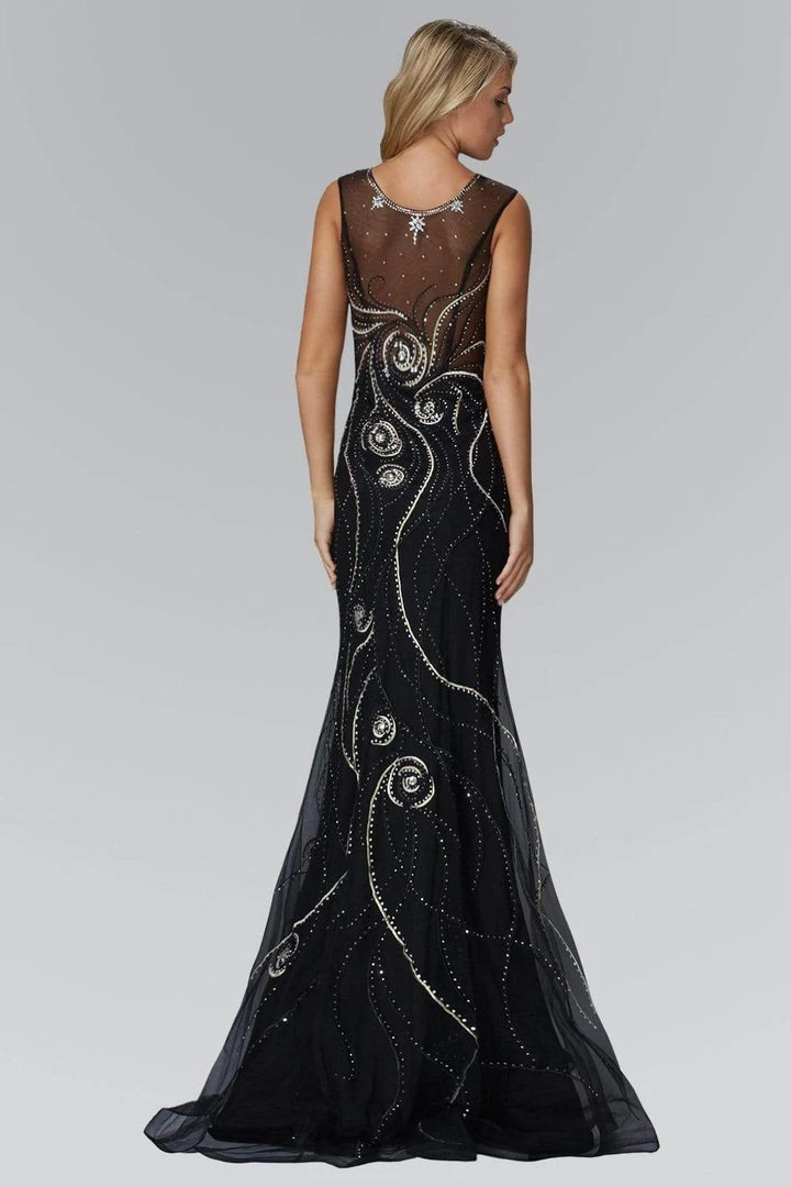 Elizabeth K - GL2149 Illusion Jewel Swirl Motif Embroidered Gown 4 Elizabeth K - GL2149 Illusion Jewel Swirl Motif Embroidered Gown