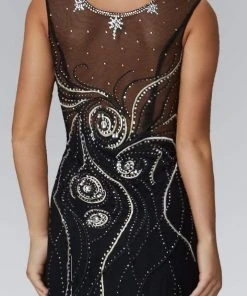 Elizabeth K - GL2149 Illusion Jewel Swirl Motif Embroidered Gown 10 Elizabeth K - GL2149 Illusion Jewel Swirl Motif Embroidered Gown