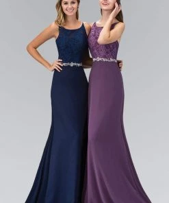 Elizabeth K - GL2163 Lace Embellished Jewel-accented Dress 7 Elizabeth K - GL2163 Lace Embellished Jewel-accented Dress