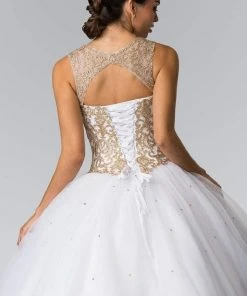 Elizabeth K - GL2207 Illusion Gilt Embroidered Ballgown 13 Elizabeth K - GL2207 Illusion Gilt Embroidered Ballgown