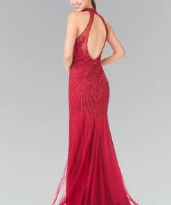 Elizabeth K - GL2263 Sequined Halter Long Dress 9 Elizabeth K - GL2263 Sequined Halter Long Dress