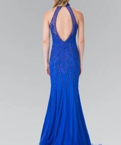 Elizabeth K - GL2263 Sequined Halter Long Dress 7 Elizabeth K - GL2263 Sequined Halter Long Dress