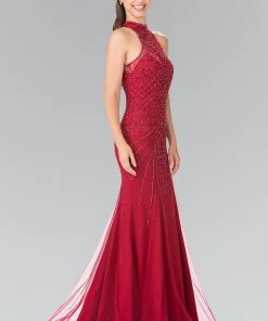 Elizabeth K - GL2263 Sequined Halter Long Dress 8 Elizabeth K - GL2263 Sequined Halter Long Dress
