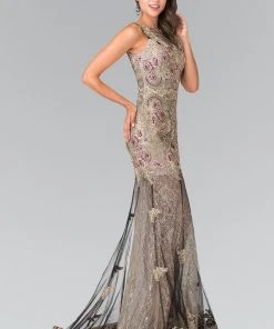 Elizabeth K - GL2269 Embroidered Floral Long Dress 8 Elizabeth K - GL2269 Embroidered Floral Long Dress