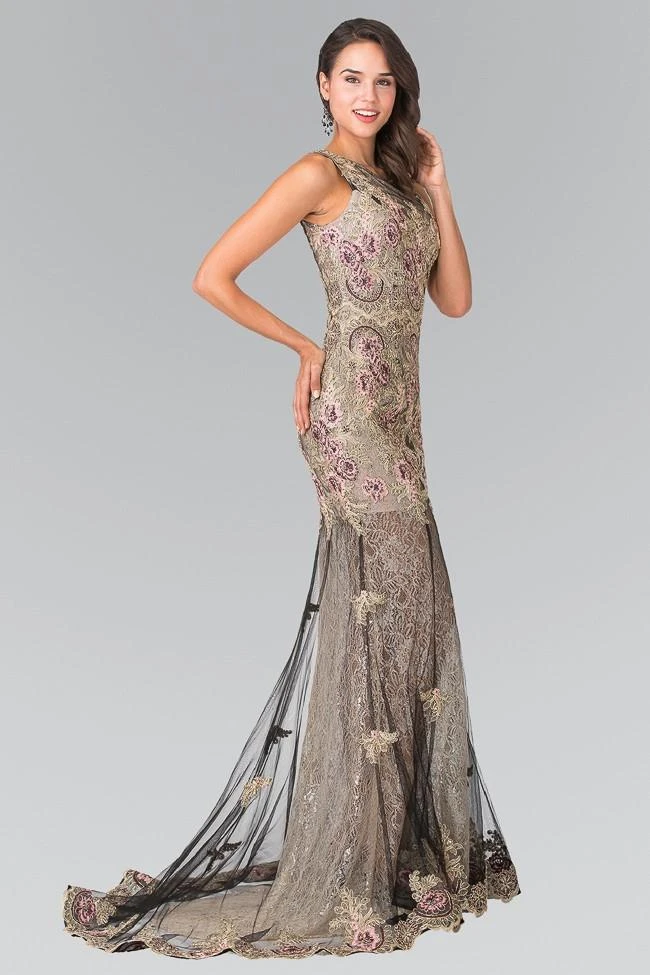 Elizabeth K - GL2269 Embroidered Floral Long Dress 5 Elizabeth K - GL2269 Embroidered Floral Long Dress