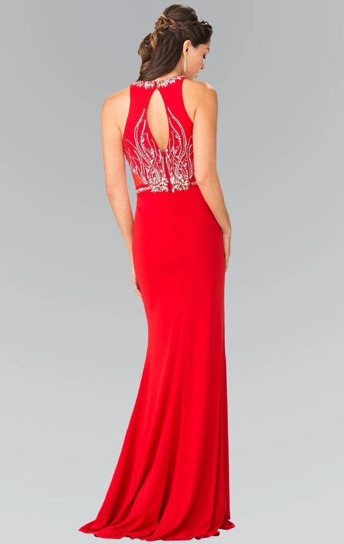 Elizabeth K - GL2294 Beaded High Neck Rome Jersey Trumpet Gown 4 Elizabeth K - GL2294 Beaded High Neck Rome Jersey Trumpet Gown