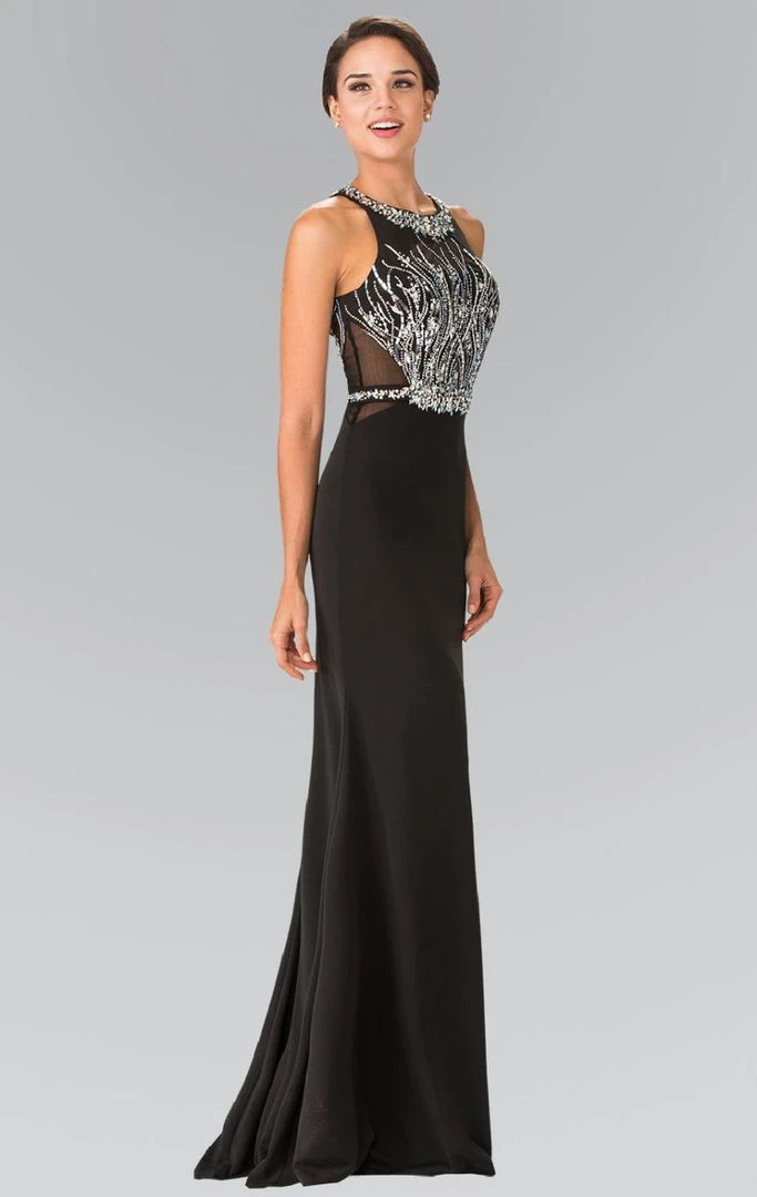 Elizabeth K - GL2294 Beaded High Neck Rome Jersey Trumpet Gown 5 Elizabeth K - GL2294 Beaded High Neck Rome Jersey Trumpet Gown