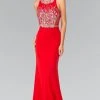 Elizabeth K - GL2294 Beaded High Neck Rome Jersey Trumpet Gown