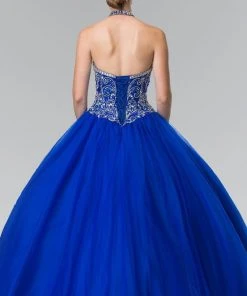 Elizabeth K - GL2308 Beaded Halter Neck Tulle Ballgown 11 Elizabeth K - GL2308 Beaded Halter Neck Tulle Ballgown