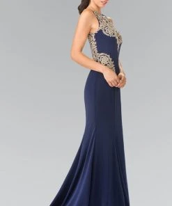 Elizabeth K - GL2312 Embellished Scoop Neck Rome Trumpet Dress 13 Elizabeth K - GL2312 Embellished Scoop Neck Rome Trumpet Dress