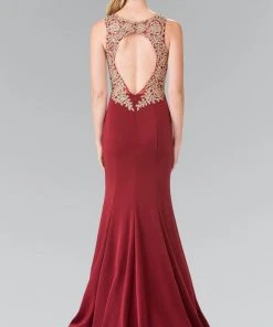 Elizabeth K - GL2312 Embellished Scoop Neck Rome Trumpet Dress 9 Elizabeth K - GL2312 Embellished Scoop Neck Rome Trumpet Dress