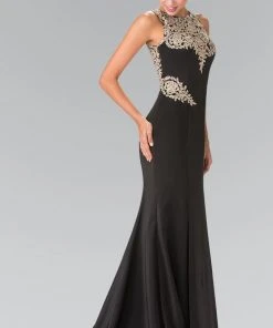 Elizabeth K - GL2312 Embellished Scoop Neck Rome Trumpet Dress 10 Elizabeth K - GL2312 Embellished Scoop Neck Rome Trumpet Dress