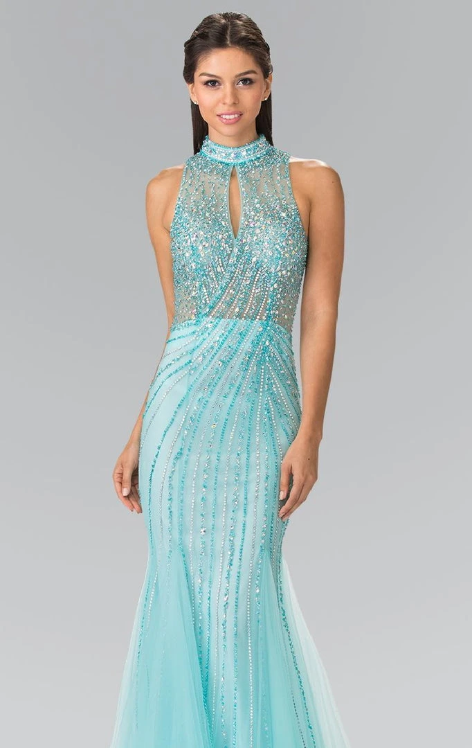 Elizabeth K - GL2330 Sequined Halter Trumpet Gown 5 Elizabeth K - GL2330 Sequined Halter Trumpet Gown