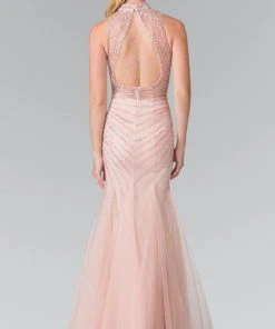 Elizabeth K - GL2330 Sequined Halter Trumpet Gown 11 Elizabeth K - GL2330 Sequined Halter Trumpet Gown