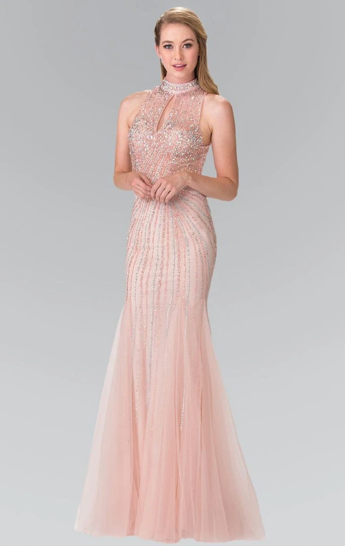 Elizabeth K - GL2330 Sequined Halter Trumpet Gown 6 Elizabeth K - GL2330 Sequined Halter Trumpet Gown
