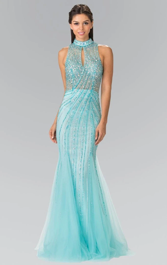 Elizabeth K - GL2330 Sequined Halter Trumpet Gown 3 Elizabeth K - GL2330 Sequined Halter Trumpet Gown