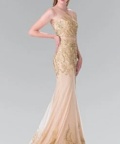 Elizabeth K - GL2338 Embellished Illusion Bateau Jersey Trumpet Dress 9 Elizabeth K - GL2338 Embellished Illusion Bateau Jersey Trumpet Dress