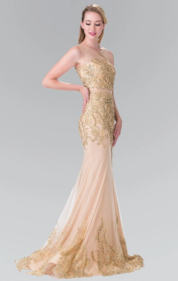 Elizabeth K - GL2338 Embellished Illusion Bateau Jersey Trumpet Dress 5 Elizabeth K - GL2338 Embellished Illusion Bateau Jersey Trumpet Dress