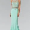 Elizabeth K - GL2342 Bead Embellished Illusion Sweetheart Dress
