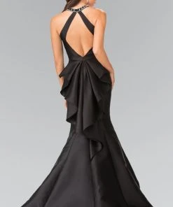 Elizabeth K - GL2353 Beaded High Neck Charmeuse Mermaid Gown 9 Elizabeth K - GL2353 Beaded High Neck Charmeuse Mermaid Gown