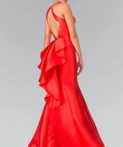 Elizabeth K - GL2353 Beaded High Neck Charmeuse Mermaid Gown 11 Elizabeth K - GL2353 Beaded High Neck Charmeuse Mermaid Gown