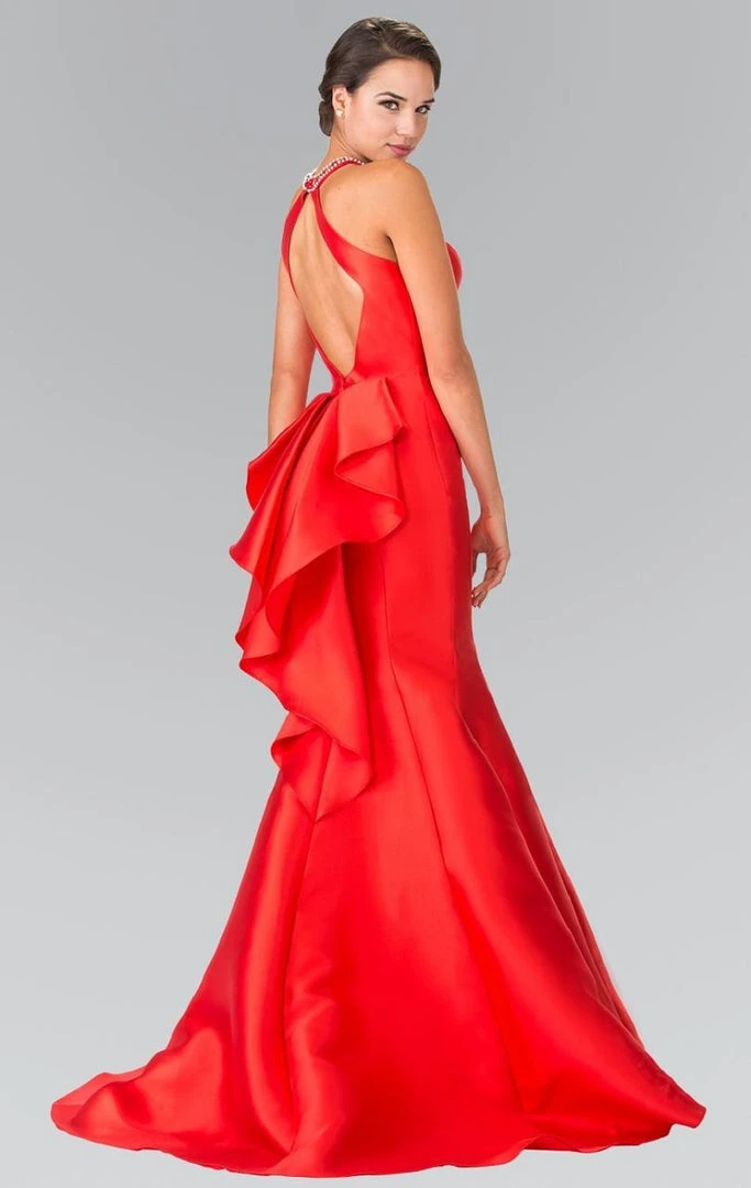 Elizabeth K - GL2353 Beaded High Neck Charmeuse Mermaid Gown 6 Elizabeth K - GL2353 Beaded High Neck Charmeuse Mermaid Gown