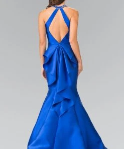 Elizabeth K - GL2353 Beaded High Neck Charmeuse Mermaid Gown 13 Elizabeth K - GL2353 Beaded High Neck Charmeuse Mermaid Gown