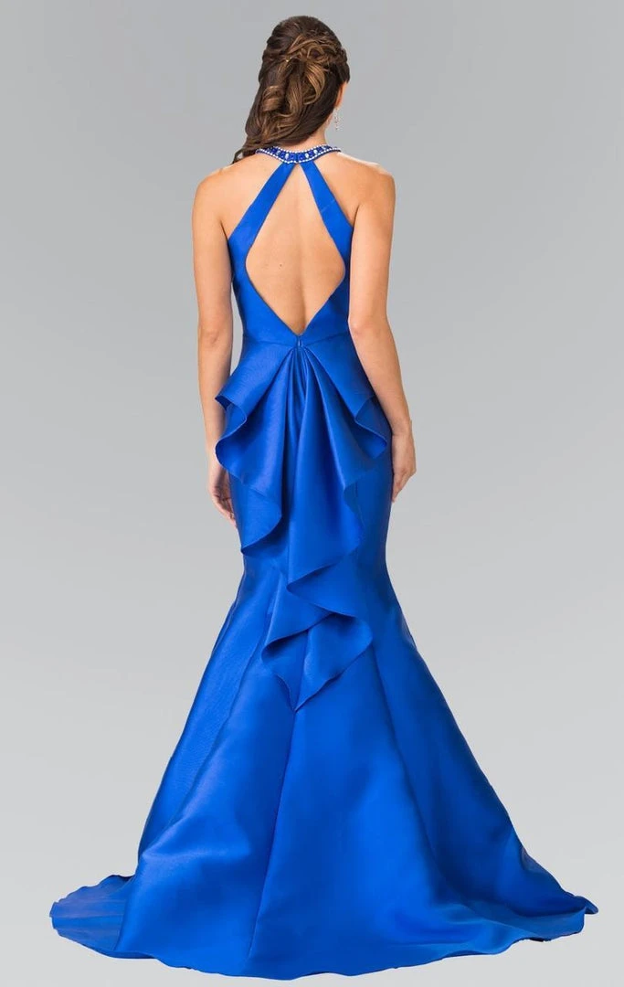 Elizabeth K - GL2353 Beaded High Neck Charmeuse Mermaid Gown 8 Elizabeth K - GL2353 Beaded High Neck Charmeuse Mermaid Gown