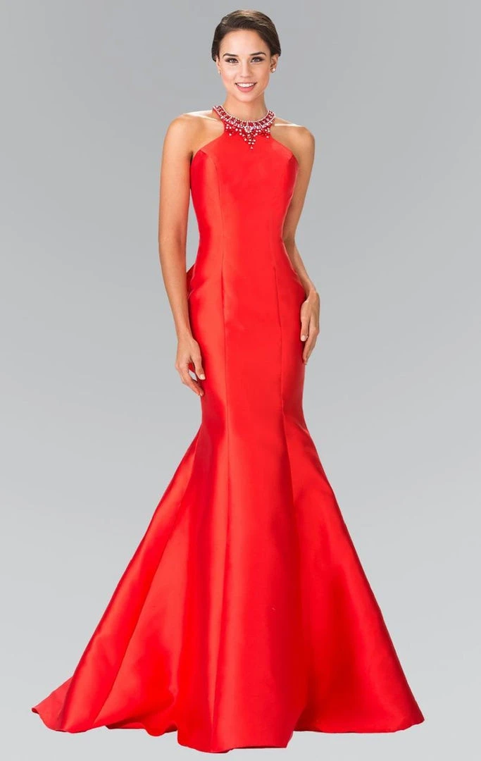 Elizabeth K - GL2353 Beaded High Neck Charmeuse Mermaid Gown 5 Elizabeth K - GL2353 Beaded High Neck Charmeuse Mermaid Gown