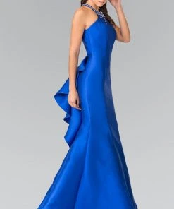 Elizabeth K - GL2353 Beaded High Neck Charmeuse Mermaid Gown 12 Elizabeth K - GL2353 Beaded High Neck Charmeuse Mermaid Gown