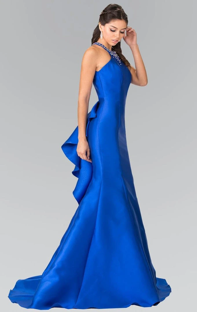 Elizabeth K - GL2353 Beaded High Neck Charmeuse Mermaid Gown 7 Elizabeth K - GL2353 Beaded High Neck Charmeuse Mermaid Gown