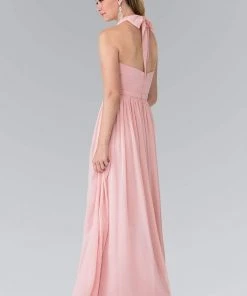 Elizabeth K - GL2362 Long Chiffon Halter Dress 16 Elizabeth K - GL2362 Long Chiffon Halter Dress