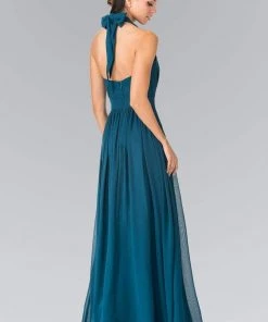 Elizabeth K - GL2362 Long Chiffon Halter Dress 22 Elizabeth K - GL2362 Long Chiffon Halter Dress