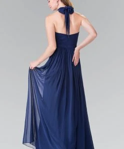 Elizabeth K - GL2362 Long Chiffon Halter Dress 14 Elizabeth K - GL2362 Long Chiffon Halter Dress