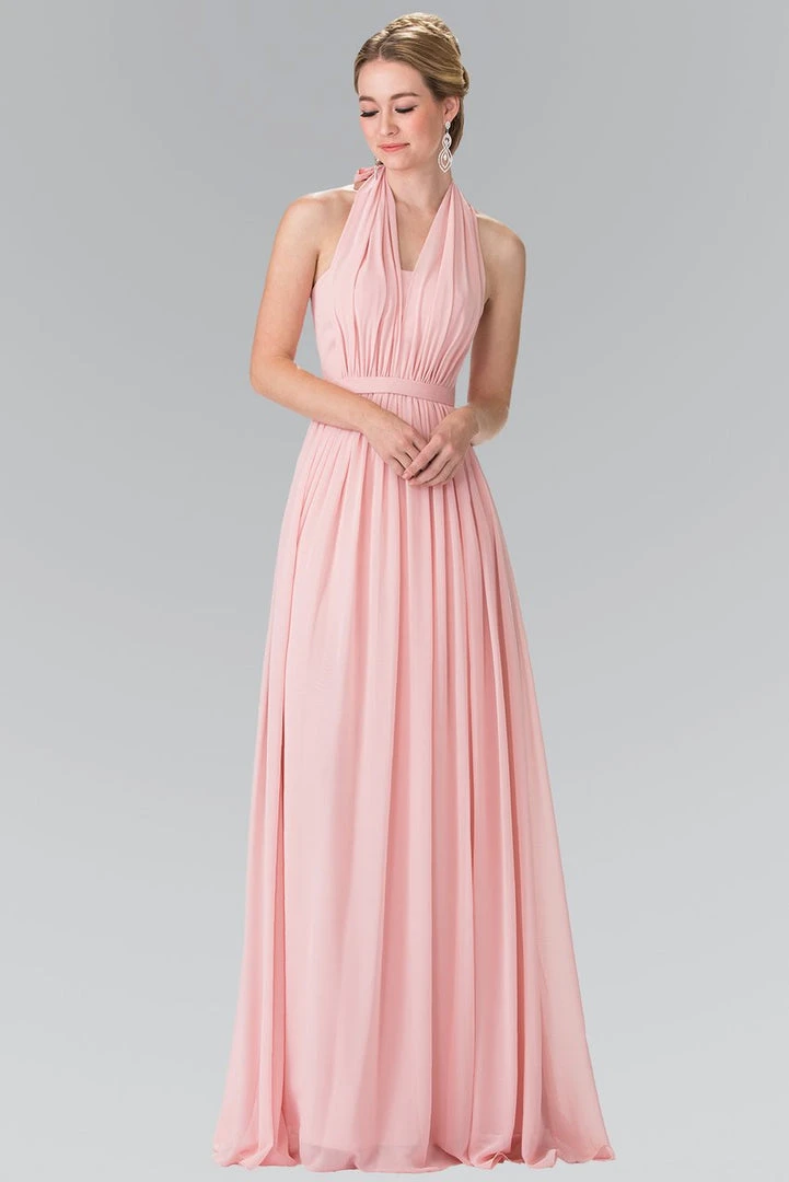 Elizabeth K - GL2362 Long Chiffon Halter Dress 5 Elizabeth K - GL2362 Long Chiffon Halter Dress