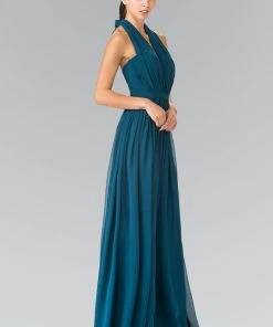 Elizabeth K - GL2362 Long Chiffon Halter Dress 21 Elizabeth K - GL2362 Long Chiffon Halter Dress