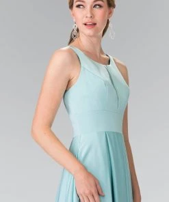 Elizabeth K - GL2365 Sleek Scoop Neck Long A-line Dress 13 Elizabeth K - GL2365 Sleek Scoop Neck Long A-line Dress