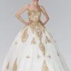 Elizabeth K - GL2379 Strapless Sweetheart Gilt Lace Ballgown