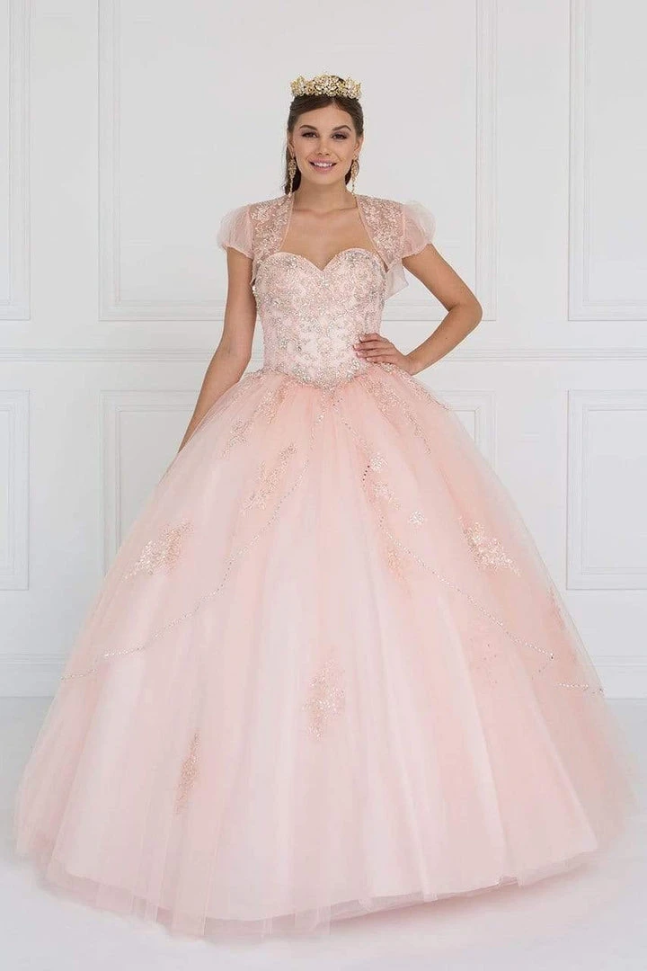 Elizabeth K - GL2427 Embellished Sweetheart Ballgown With Bolero 3 Elizabeth K - GL2427 Embellished Sweetheart Ballgown With Bolero