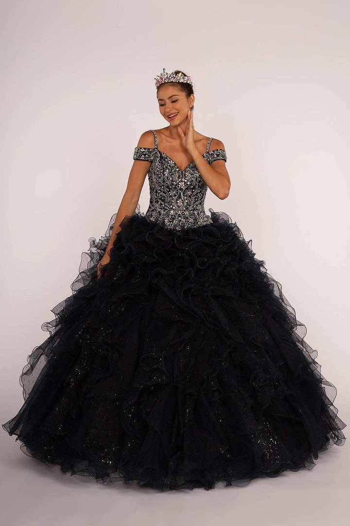 Elizabeth K - GL2516 Intricately Ornate Bodice Ruffled Ballgown 3 Elizabeth K - GL2516 Intricately Ornate Bodice Ruffled Ballgown