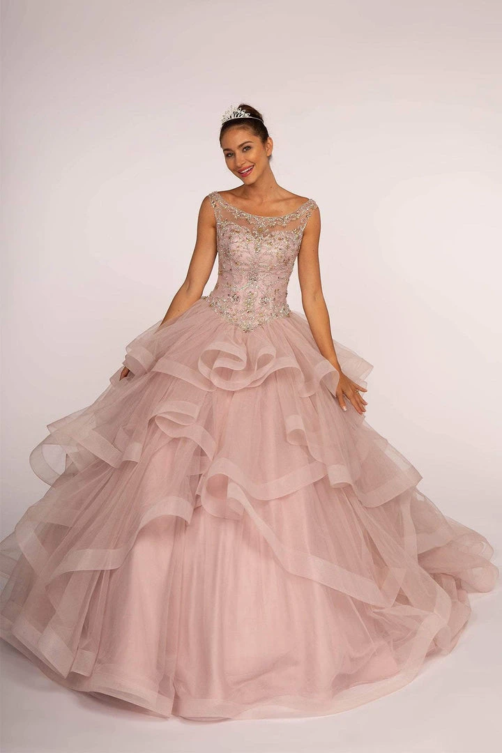 Elizabeth K - GL2517 Bead Embellished Ruffled Quinceanera 3 Elizabeth K - GL2517 Bead Embellished Ruffled Quinceanera