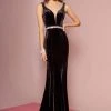 Elizabeth K - GL2559 Low Scoop Back Sleeveless V-Neck Velvet Gown 2 Elizabeth K - GL2559 Low Scoop Back Sleeveless V-Neck Velvet Gown