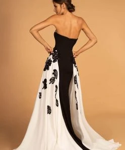 Elizabeth K - GL2582 Two Tone Embellished Sweetheart Dress 7 Elizabeth K - GL2582 Two Tone Embellished Sweetheart Dress