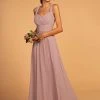 Elizabeth K - GL2608 Sleeveless Ruched-Bodice A-Line Chiffon Gown 1 Elizabeth K - GL2608 Sleeveless Ruched-Bodice A-Line Chiffon Gown