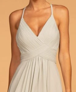 Elizabeth K - GL2609 Plunging V-Neck Pleated Bodice A-Line Gown 18 Elizabeth K - GL2609 Plunging V-Neck Pleated Bodice A-Line Gown