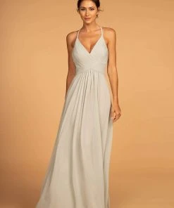Elizabeth K - GL2609 Plunging V-Neck Pleated Bodice A-Line Gown 16 Elizabeth K - GL2609 Plunging V-Neck Pleated Bodice A-Line Gown