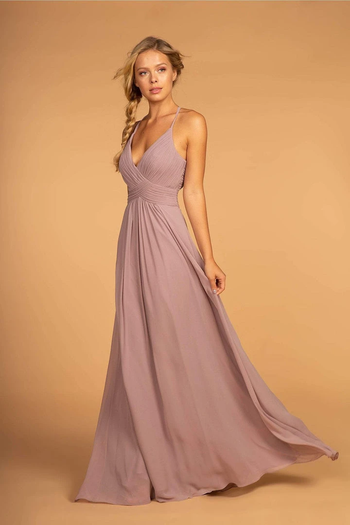 Elizabeth K - GL2609 Plunging V-Neck Pleated Bodice A-Line Gown 3 Elizabeth K - GL2609 Plunging V-Neck Pleated Bodice A-Line Gown