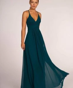 Elizabeth K - GL2609 Plunging V-Neck Pleated Bodice A-Line Gown 21 Elizabeth K - GL2609 Plunging V-Neck Pleated Bodice A-Line Gown