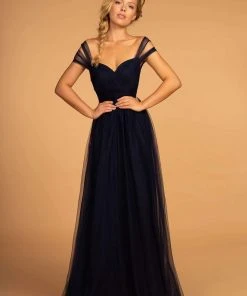 Elizabeth K - GL2610 Cold Shoulder Sweetheart Neck Tulle A-Line Gown 22 Elizabeth K - GL2610 Cold Shoulder Sweetheart Neck Tulle A-Line Gown